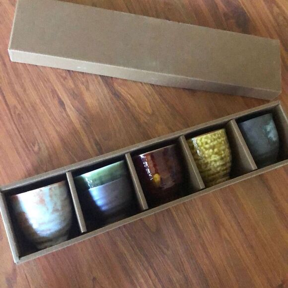 NEW Made in Japan five piece set unique tea cups small - Picture 1 of 7
